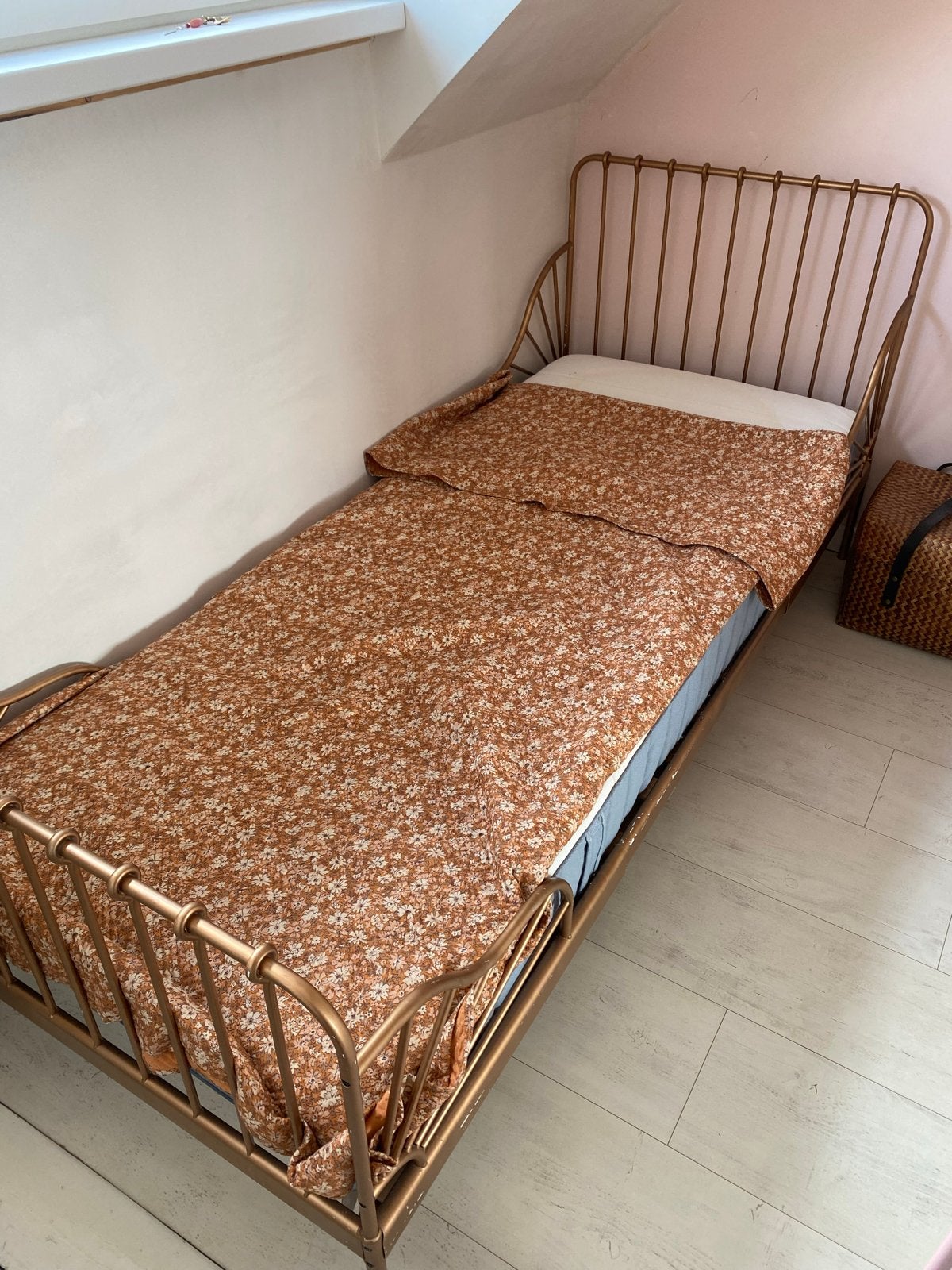 IKEA Minnen meegroeibed - Koperkleurig, Ophalen, Gebruikt, 180 cm of meer, 85 tot 100 cm