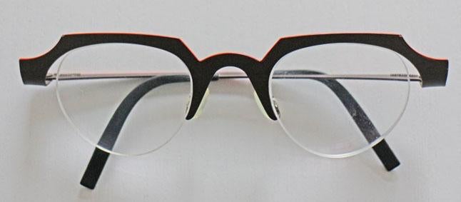 Theo design bril montuur met glazen op sterkte, zgan, Overige merken, Overige kleuren, Ophalen of Verzenden, Zo goed als nieuw