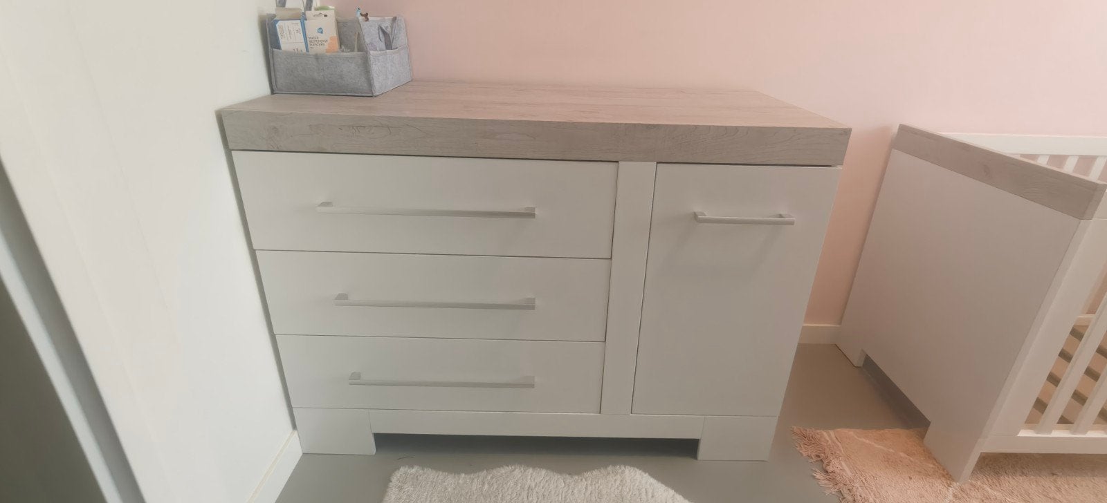 Commode Futura met ledikant en matras, Gebruikt, 70 tot 85 cm, Minder dan 140 cm, Ophalen