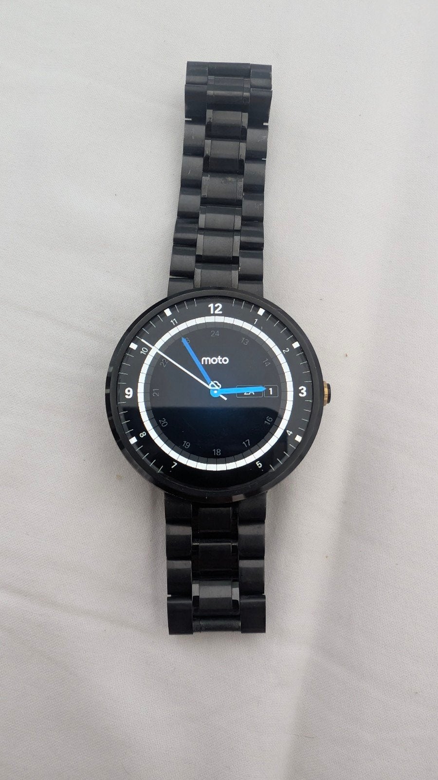 Motorola Moto 360 Smartwatch Zwart, Gebruikt, Zwart, Stappen, Ophalen of Verzenden