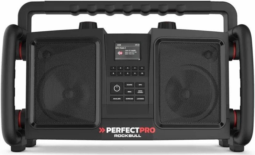 PerfectPro Rockbull Bouwradio - Robuust en Krachtig, Audio, Tv en Foto, Radio's, Ophalen of Verzenden, Zo goed als nieuw, Bouwradio