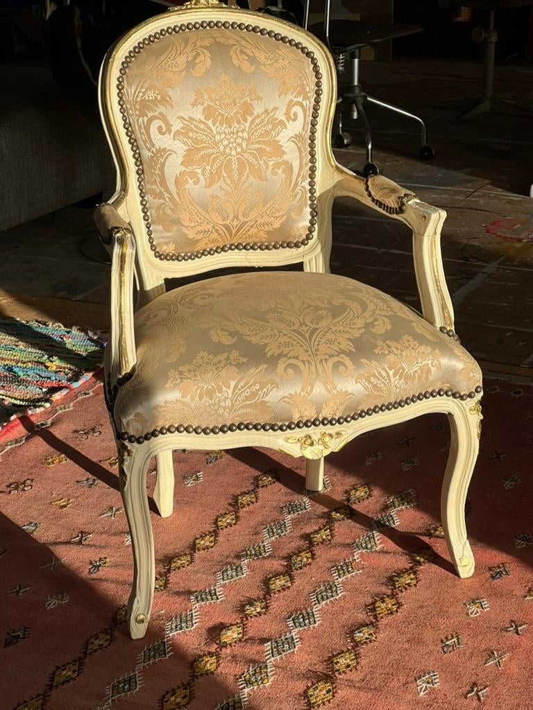 Leuk Louis XV stoeltje, Huis en Inrichting, Fauteuils, Ophalen, Gebruikt, Minder dan 75 cm, Stof