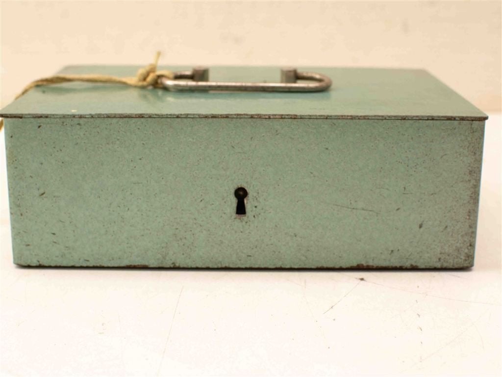 Metalen geldkistje 38680, Ophalen of Verzenden, Gebruikt, 50 tot 100 cm, Minder dan 50 cm