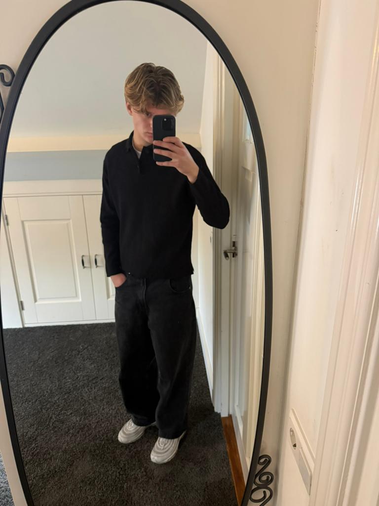 Black polo sweater, Kleding | Heren, Polo's, Ophalen of Verzenden, Zo goed als nieuw, Maat 48/50 (M), Zwart