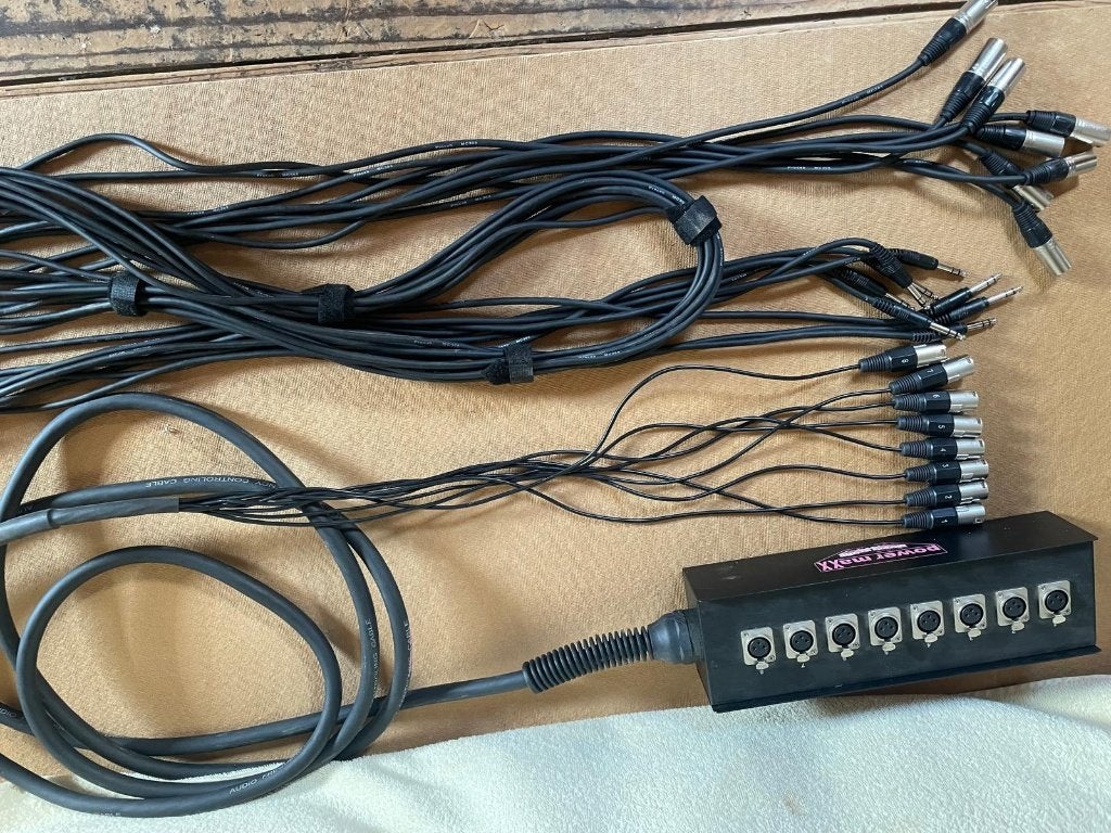 8 kanaals stagebloc + kabels XLR male naar TRS Jack, Ophalen of Verzenden, Zo goed als nieuw