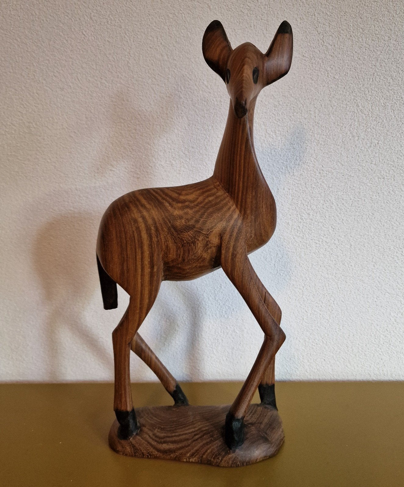 Hert vintage retro ree hout beeld, Ophalen of Verzenden