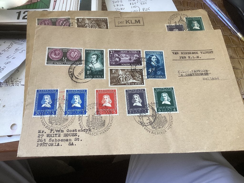 No3003 KLM Nederland Zuid Afrika 5-4-1952  14 maart 1952, Postzegels en Munten, Postzegels | Eerstedagenveloppen, Verzenden, Onbeschreven