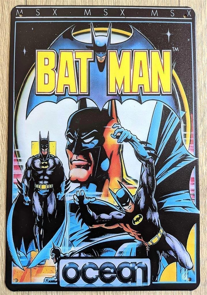 BATMAN Retro MSX Game Metalen Wandbord Poster, Avontuur en Actie, Verzenden, 1 speler, Nieuw