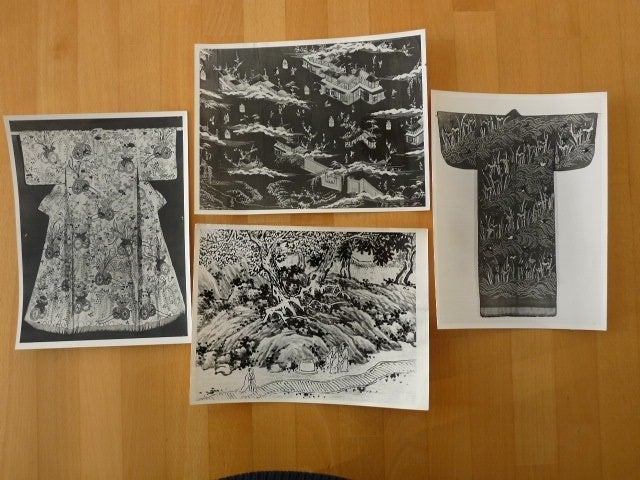 4 foto's Japanse Kunst Edo periode, Foto, Ophalen of Verzenden, Zo goed als nieuw, Voor 1940