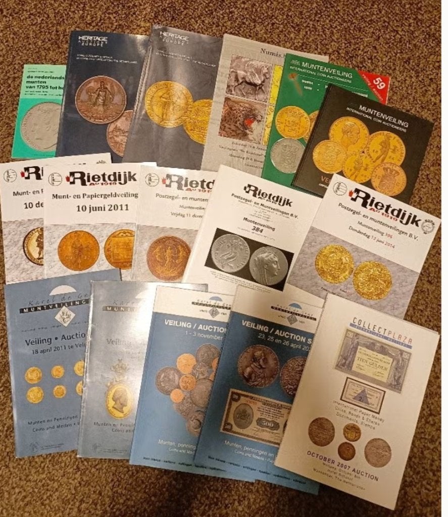 Muntenveiling catalogi, interessante partij 16 stuks!, Ophalen of Verzenden