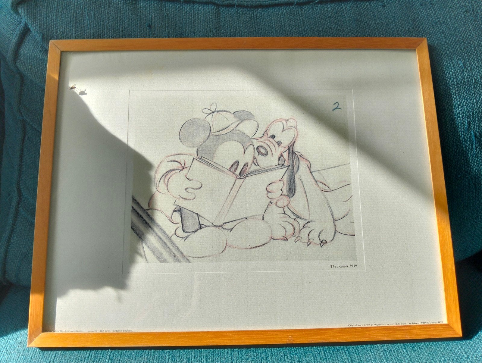 Vintage Disney Prent Mickey Mouse & Pluto, 1939, Ophalen