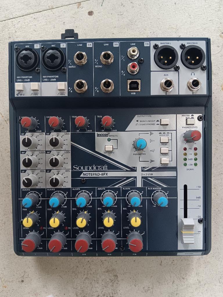 Soundcraft Notepad-8FX, Muziek en Instrumenten, Mengpanelen, Ophalen of Verzenden, Zo goed als nieuw, 5 tot 10 kanalen, Microfooningang