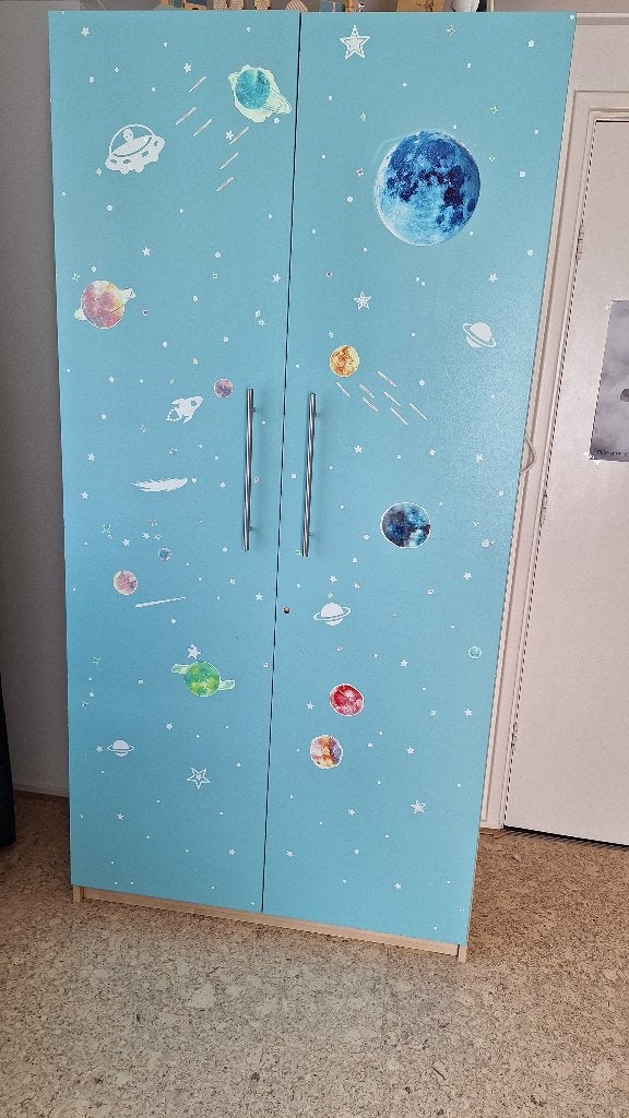 Leuke Pax kast met Glow in the dark stickers van de ruimte, Gebruikt, 200 cm of meer, 50 tot 100 cm, 50 tot 75 cm