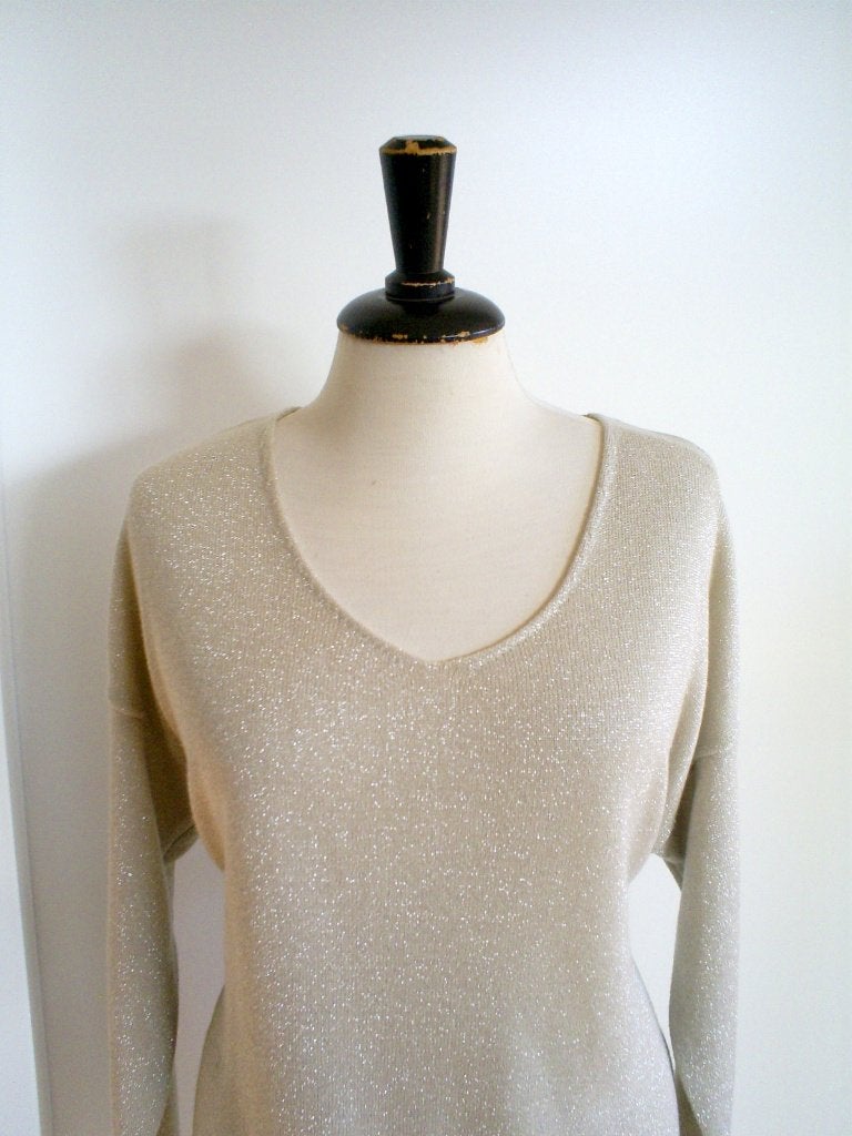 beige lurex truitje van VERSO mt. M, Maat 38/40 (M), Beige, Zo goed als nieuw, Verso