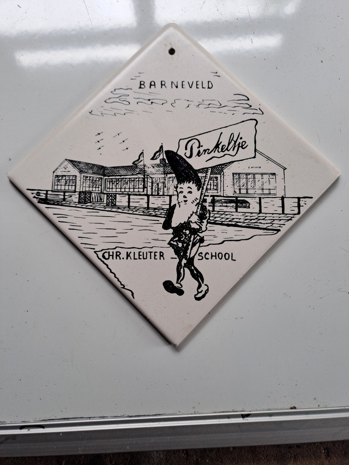 Vintage Royal Sphinx Barneveld tegel - Chr. Kleuterschool, Ophalen of Verzenden
