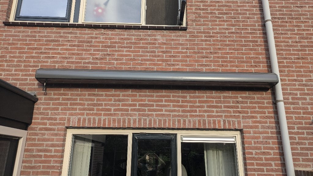 Zonnescherm knikarm, Ophalen, Gebruikt, 150 tot 300 cm, 250 cm tot 450 cm