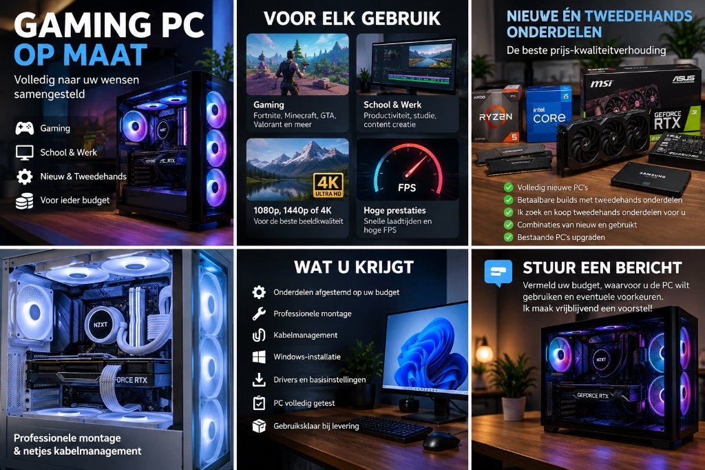 Gaming PC op maat | Nieuw & Tweedehands | PC samenstellen, Computers en Software, 64 GB of meer, Nieuw, Ophalen of Verzenden, Gaming