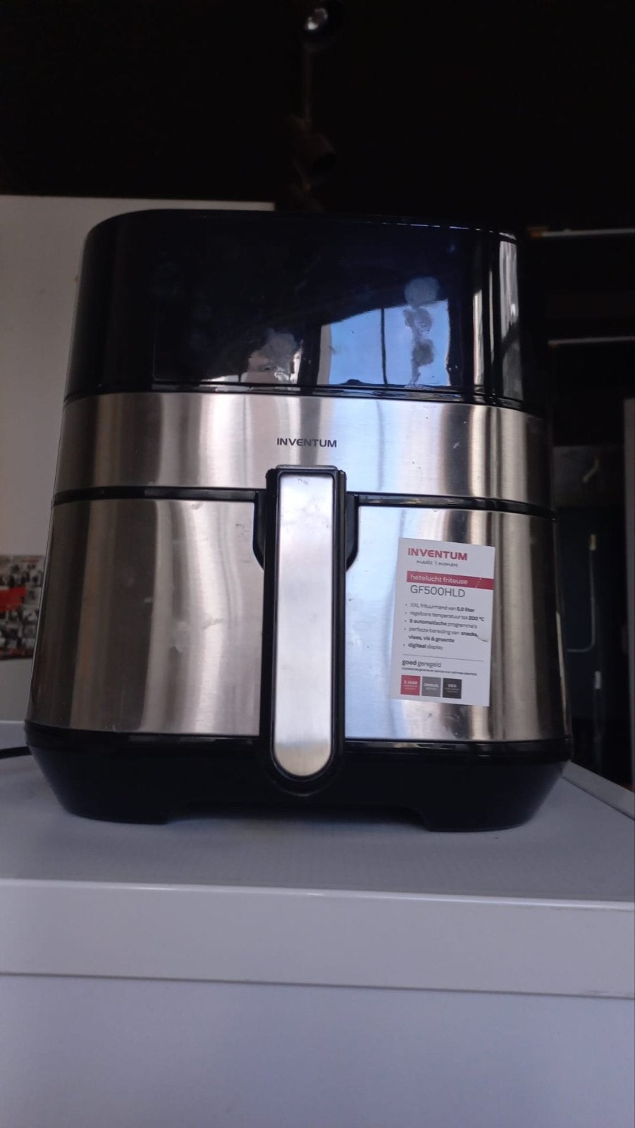 Inventum GF500HLD Heteluchtfriteuse - Zo goed als nieuw, Witgoed en Apparatuur, Ophalen, Zo goed als nieuw, Airfryer XXL, 1500 gram of meer