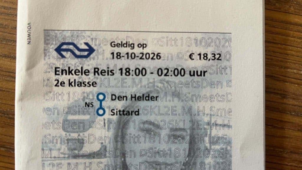 NS Ticket reizen tussen Den Helder - Sittard, Eén persoon, Trein, Nederland, Met bestemming of datum