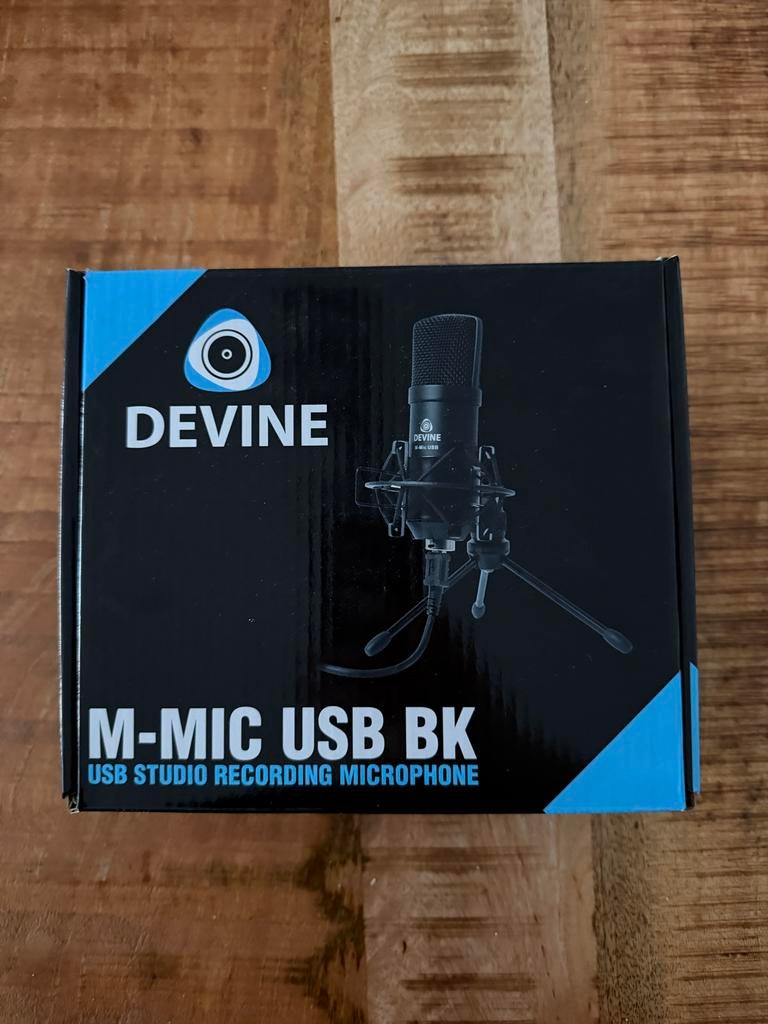 Devine M-MIC USB BK USB microfoon met microfoonarm, Ophalen of Verzenden, Zo goed als nieuw, Studiomicrofoon