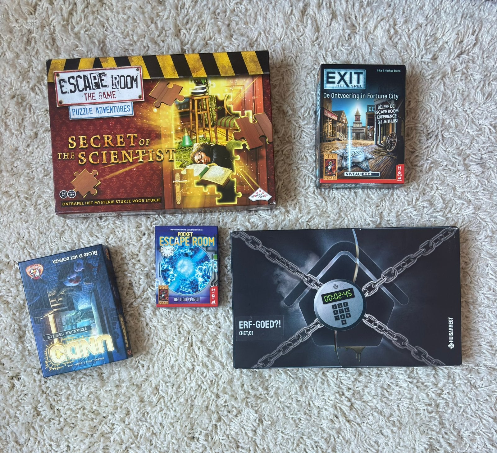 Escape room spellen, Hobby en Vrije tijd, Gezelschapsspellen | Bordspellen, Ophalen, Gebruikt