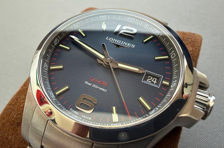 Longines Conquest V.H.P. 41mm, Staal, Polshorloge, Zo goed als nieuw, Ophalen
