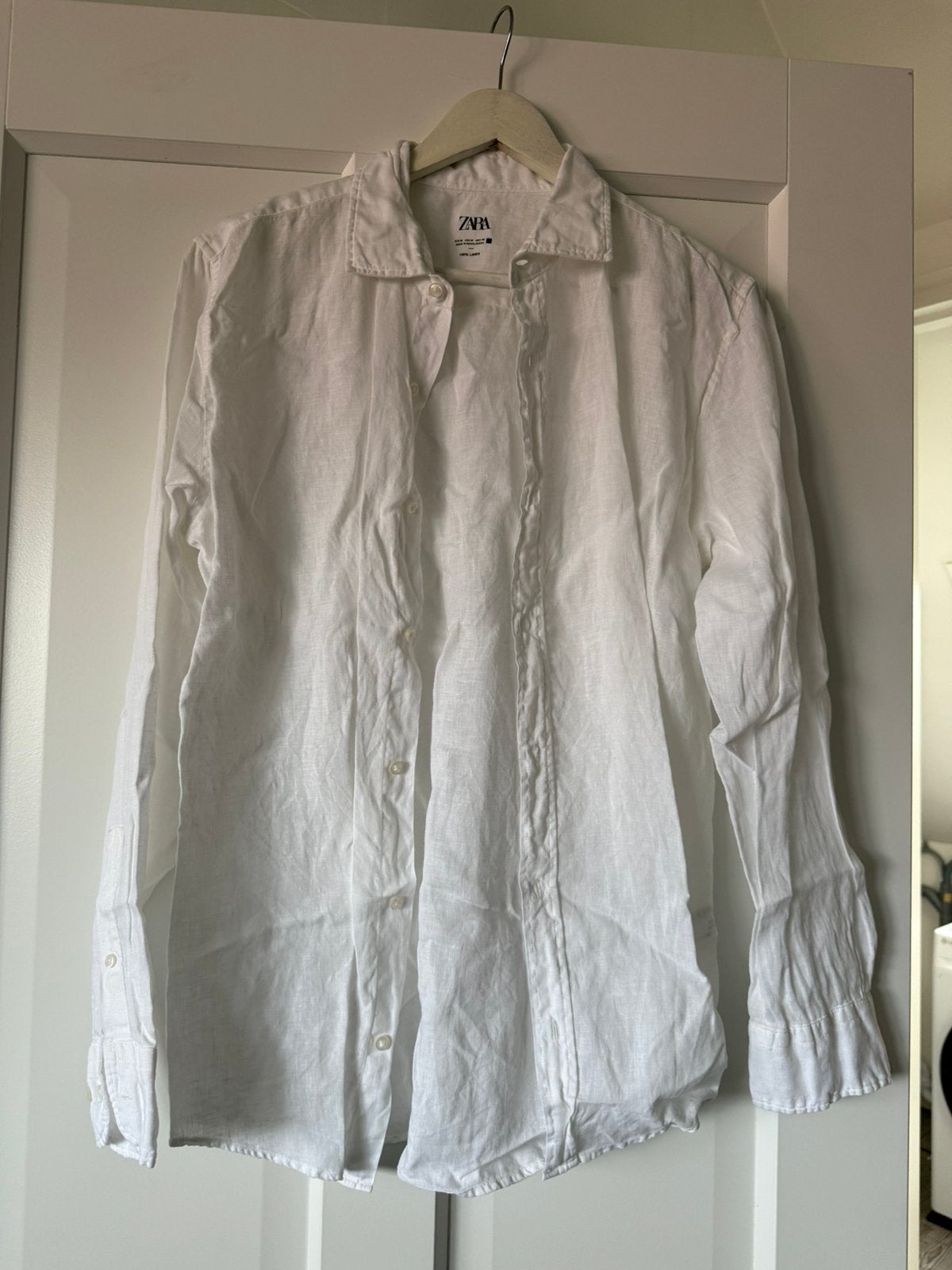 Izgst Wit linnen Blouse mt M Broek mt S Zara, Ophalen of Verzenden, Zo goed als nieuw, Wit