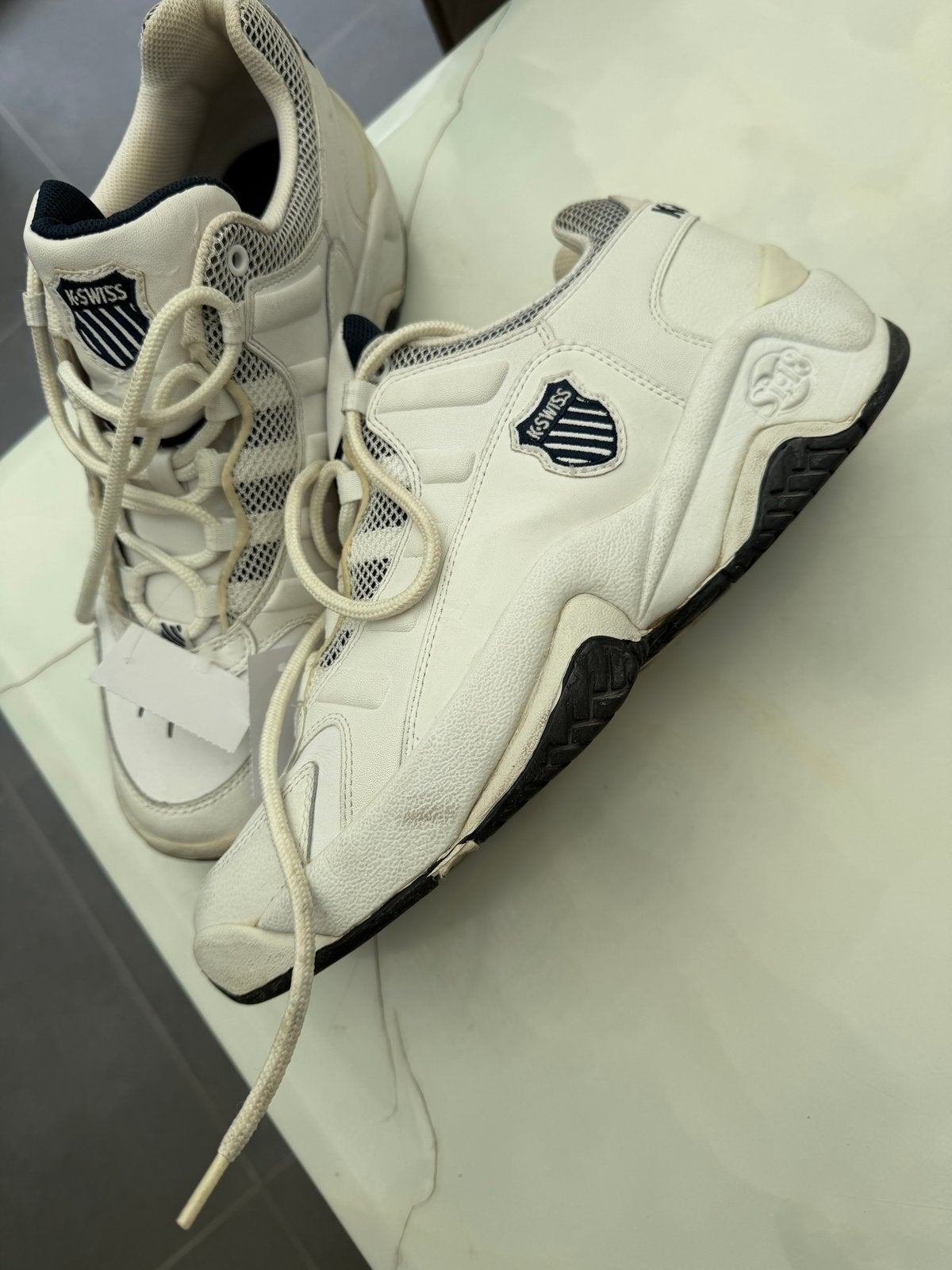 K-Swiss sneakers wit - Maat 44, Ophalen of Verzenden, Gedragen, Wit, Sneakers of Gympen