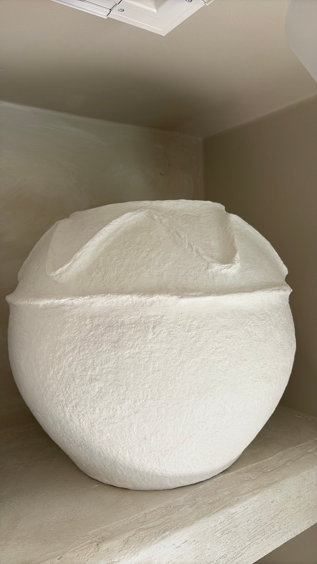 Mooie papier-mache vaas, Ophalen of Verzenden, Zo goed als nieuw, Wit