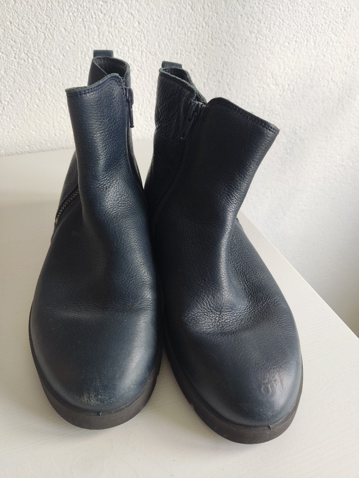 ECCO leren enkellaarzen maat 38, Ophalen, Blauw, Lage of Enkellaarzen, ECCO