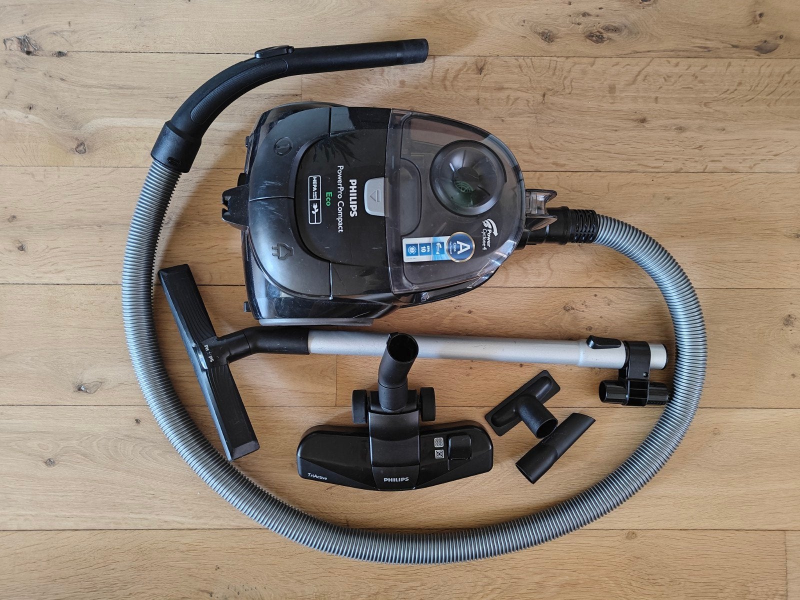 Stofzuiger Philips PowerPro Compact Eco FC8477 + accessoires, Witgoed en Apparatuur, Stofzuigers, Gebruikt, Philips, Ophalen of Verzenden