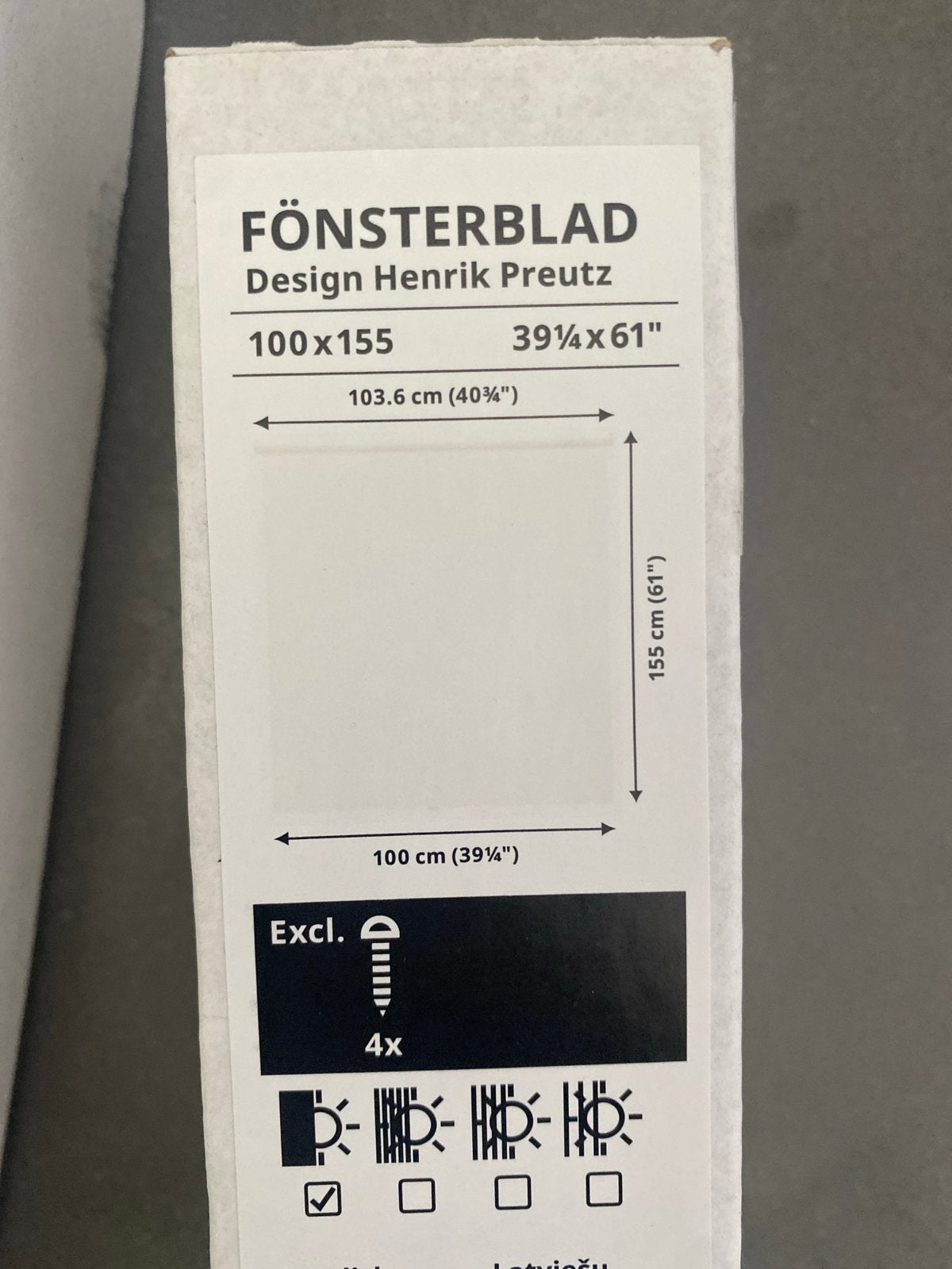 2x IKEA Rolgordijn 100x155 cm - Nieuw in verpakking, Verduisterend, Wit, Nieuw, Ophalen of Verzenden