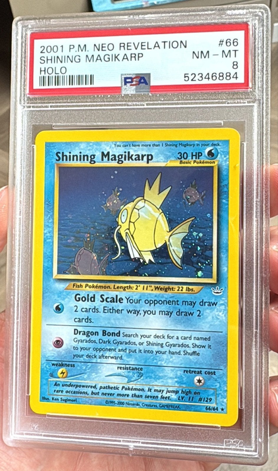 shining magikarp 66 psa8, Hobby en Vrije tijd, Ophalen of Verzenden