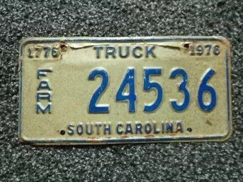 Kentekenplaat licenseplate South Carolina Farm Truck 76 USA, Verzenden, Gebruikt, Auto's