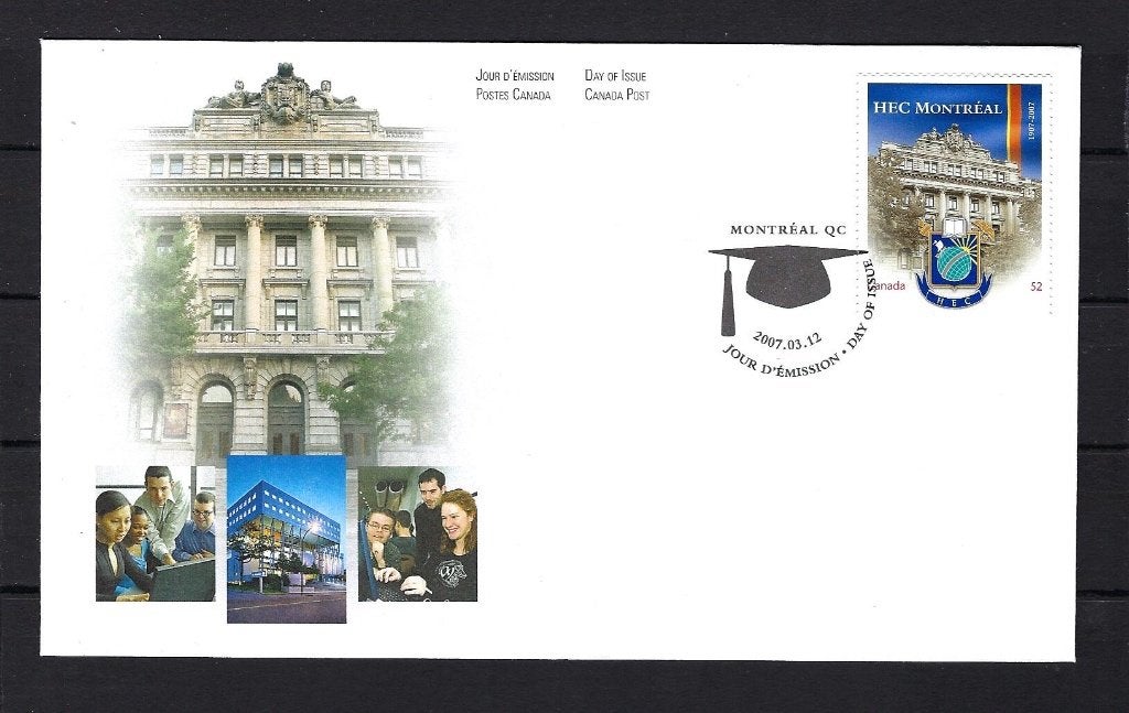 Canada FDC 2397  12-3-2007 (HEC Montreal), Ophalen of Verzenden, Onbeschreven, Rest van de wereld
