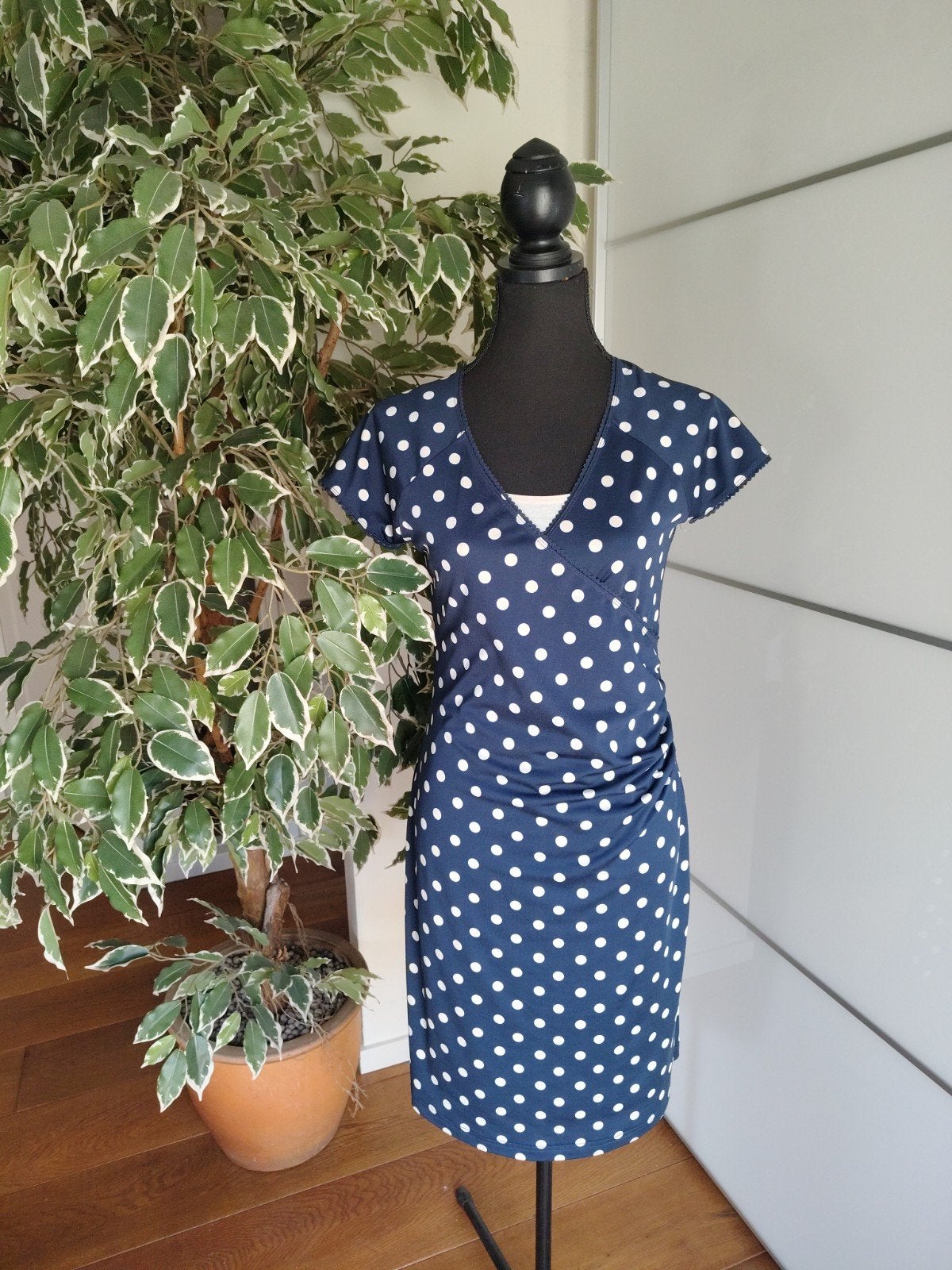 King Louie jurkje Polkadots in nieuwstaat - Maat M, Maat 38/40 (M), Blauw, Ophalen of Verzenden, Zo goed als nieuw