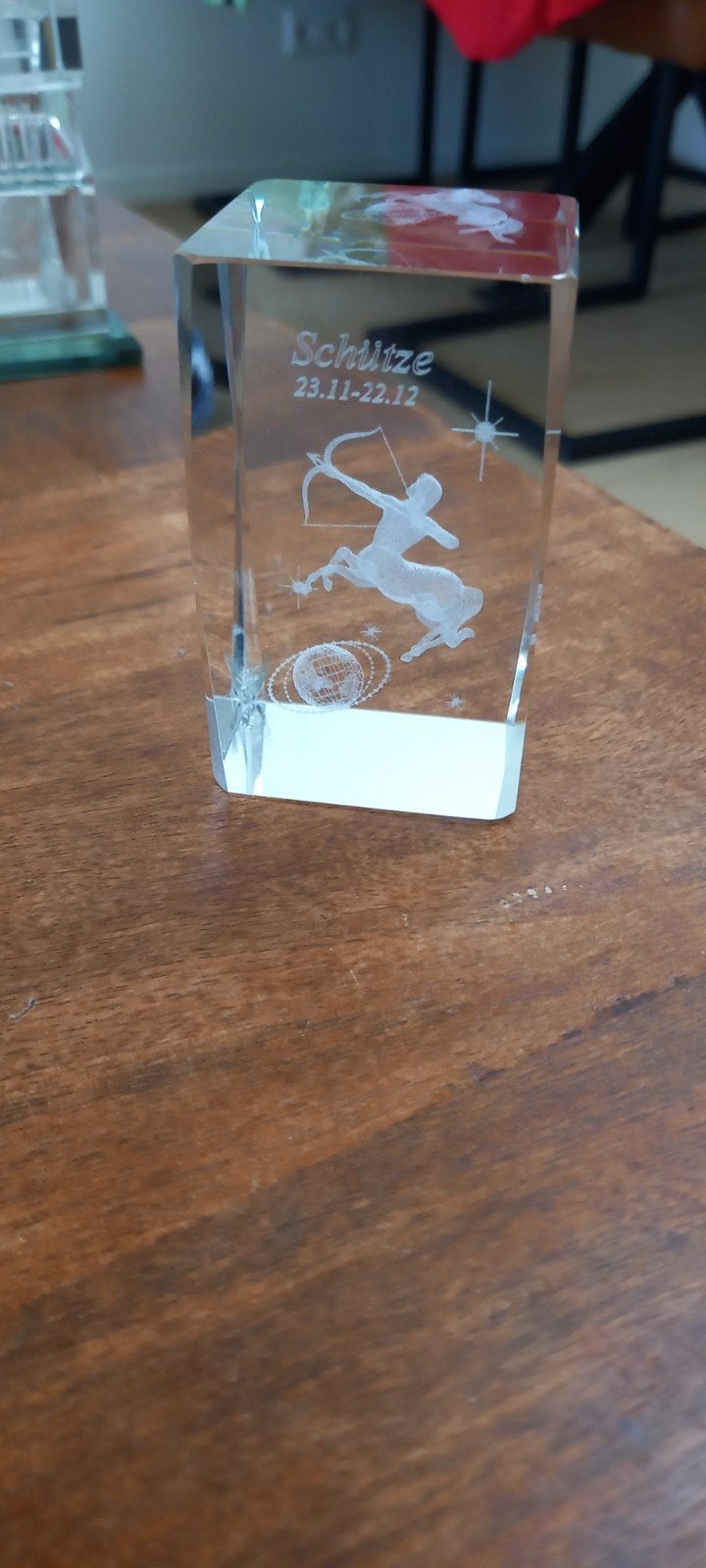 Glazen beeldje Boogschutter sterrenbeeld, Ophalen of Verzenden, Zo goed als nieuw, Glas, Modern