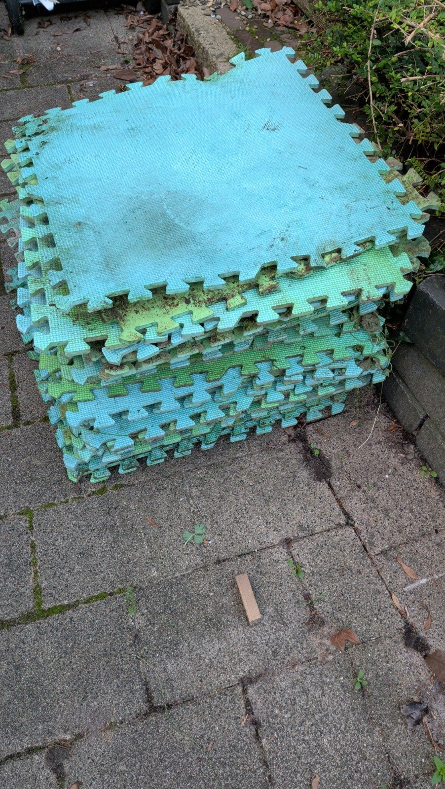 Gebruikte speelmatten/vloertegels (blauw/groen), Ophalen, Gebruikt, Grondzeil