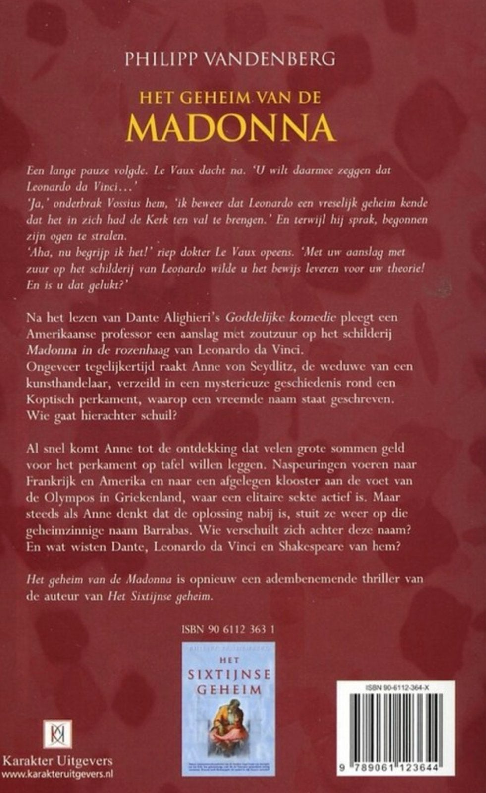 Het Geheim van de Madonna - Philipp Vandenberg, Ophalen of Verzenden, Gelezen, Europa overig