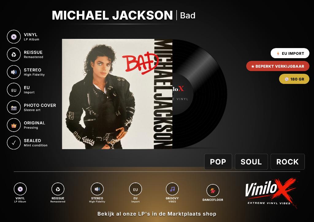 Michael Jackson – Bad | LP, LP, Geseald, Ophalen of Verzenden, Funk