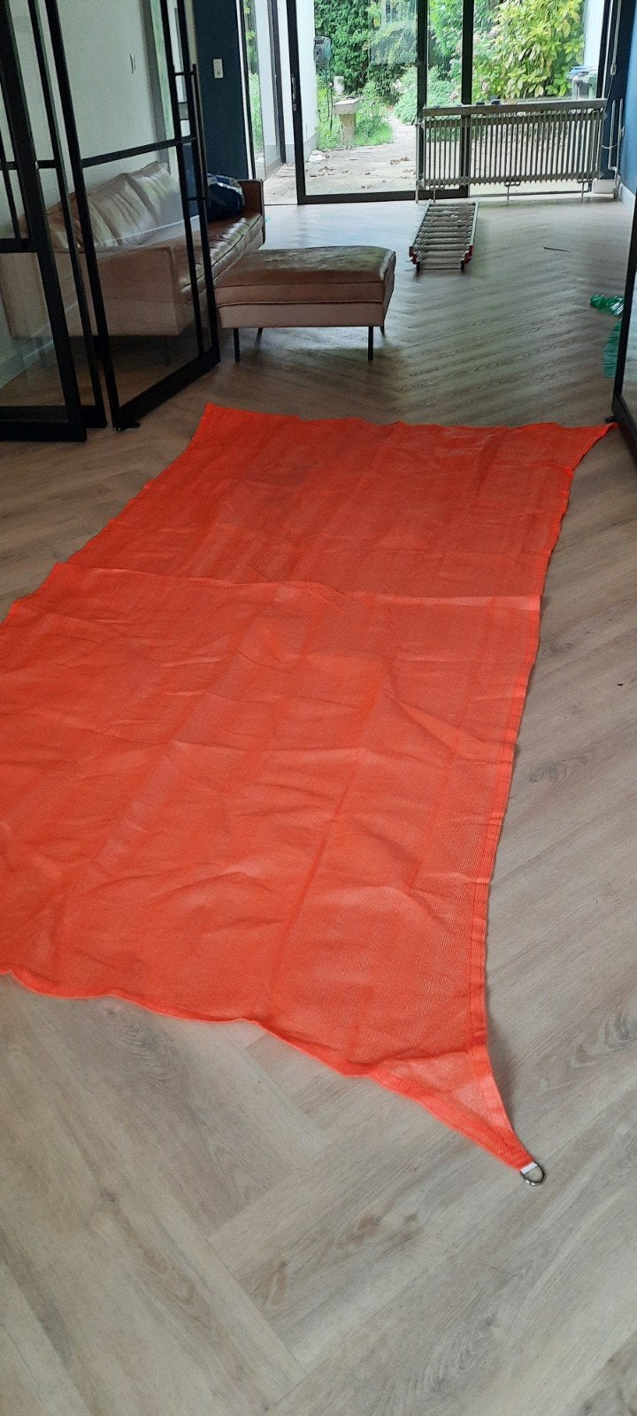 Knaloranje schaduwdoek " fan van Oranje", Tuin en Terras, Schaduwdoeken, Ophalen, Nieuw