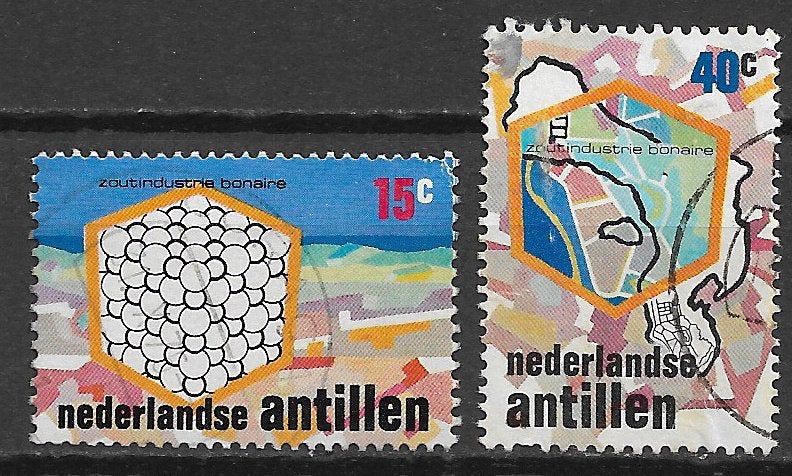 Nederlandse Antillen 1975 Zoutproductie Bonaire, Ophalen of Verzenden, Gestempeld
