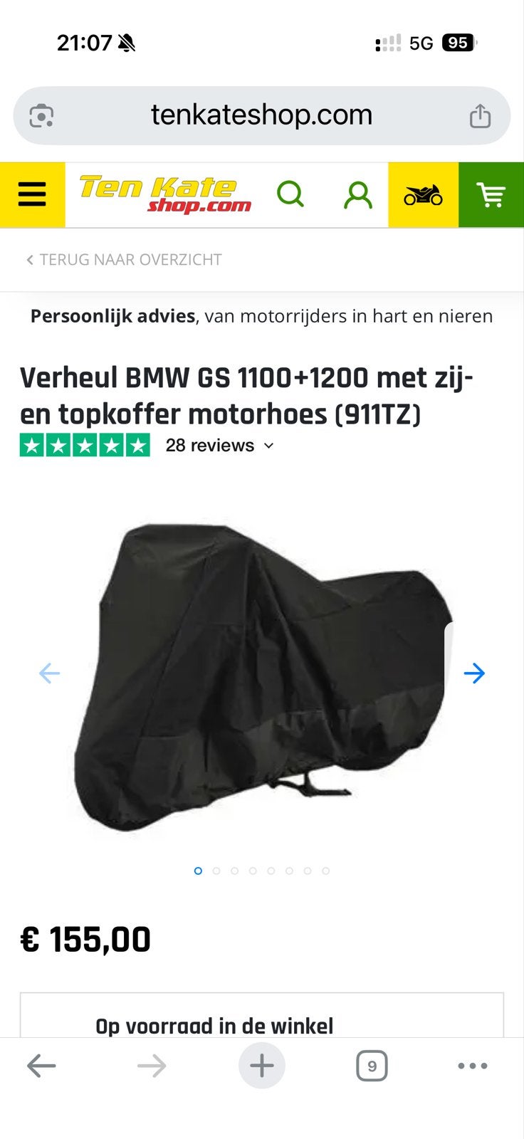 Verheul Motorhoes voor BMW GS 1100+1200 met zij- en topkoffe, Ophalen of Verzenden, Zo goed als nieuw