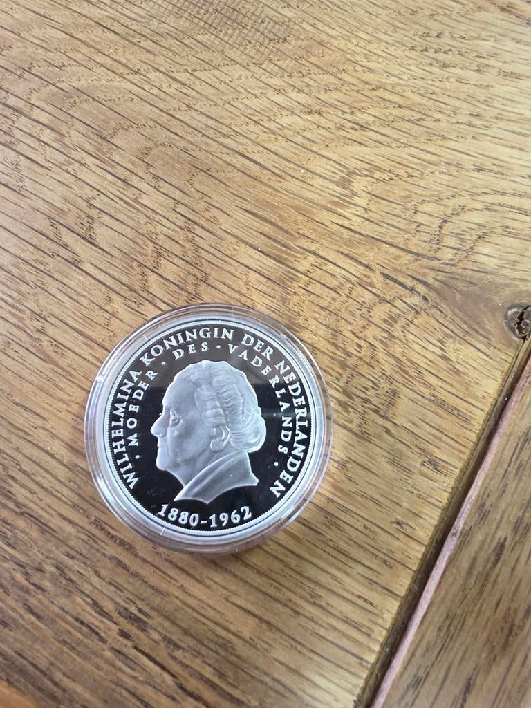 Zilveren herdenkingsmunt Koningin Wilhelmina 1880-1962, Zilver, Koningin Wilhelmina, Losse munt, Overige waardes