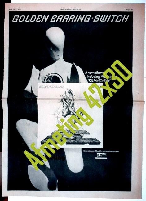 Golden Earring: Switch Album promo New Musical Express UK., Ophalen of Verzenden, Gebruikt