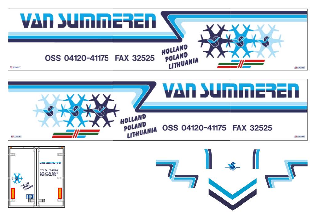 Vrachtauto decal 1:50 Van Summeren expeditie, Verzenden, Nieuw, Bus of Vrachtwagen, Overige merken