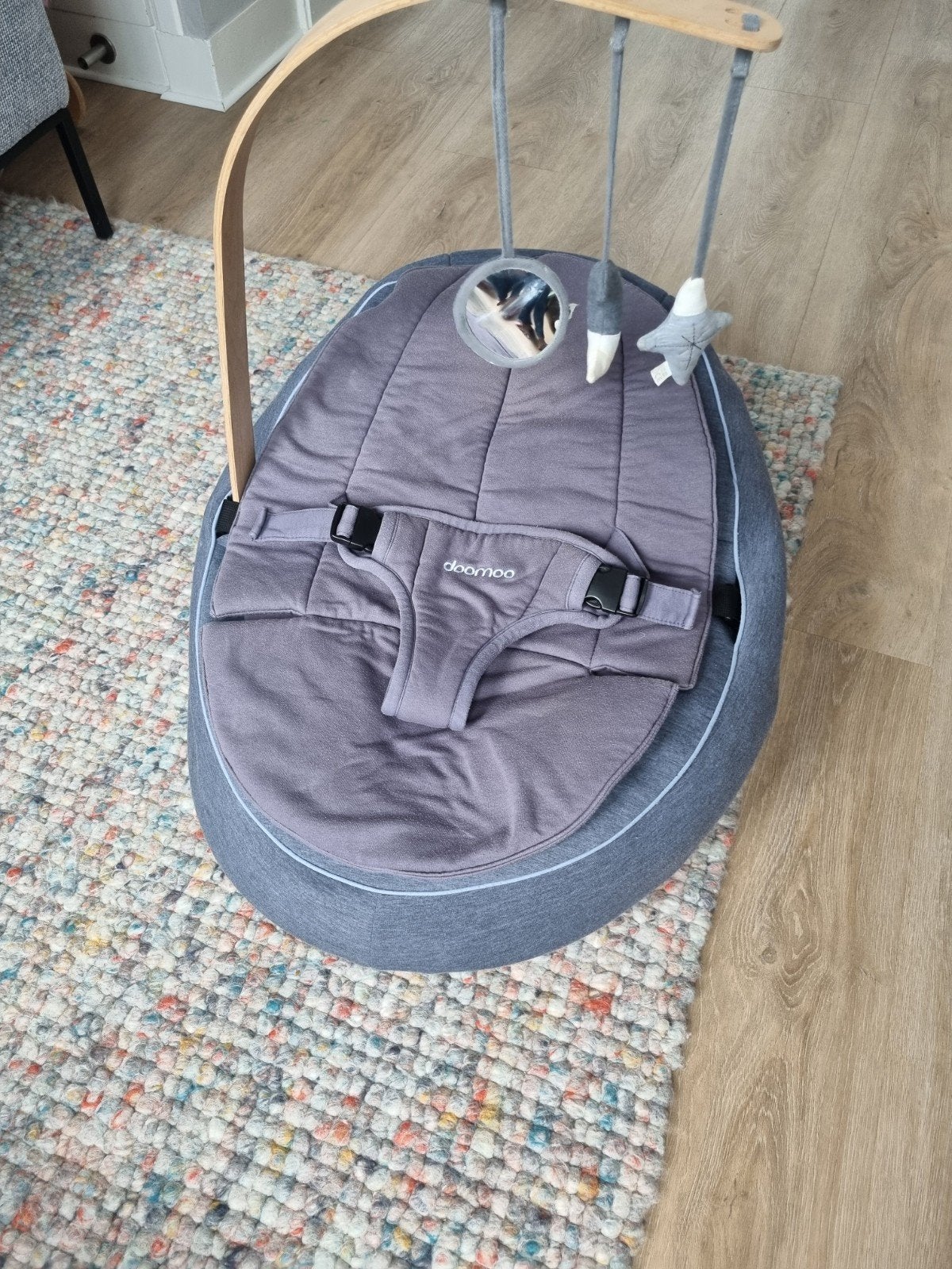 Doomoo Seat 'n Swing met speelboog, donkerblauw., Kinderen en Baby's, Wipstoeltjes, Ophalen of Verzenden, Zo goed als nieuw, Overige merken