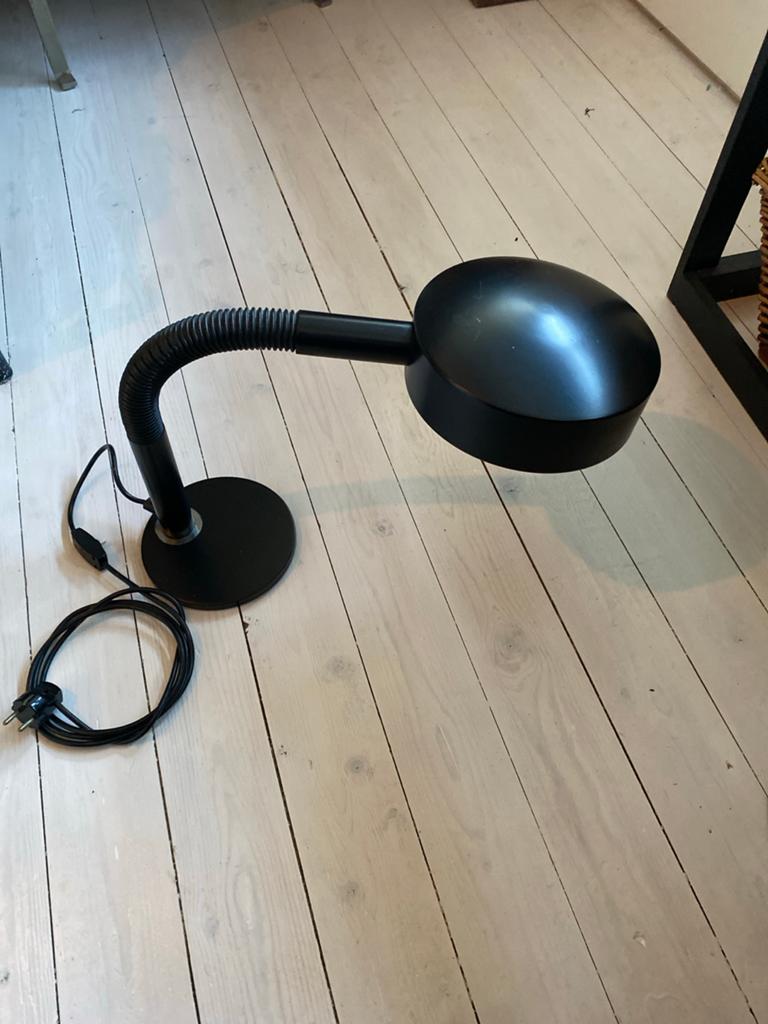 Vintage Hala bureaulamp - Zwart, flexibele arm, Ophalen of Verzenden, Gebruikt, Metaal, 50 tot 75 cm