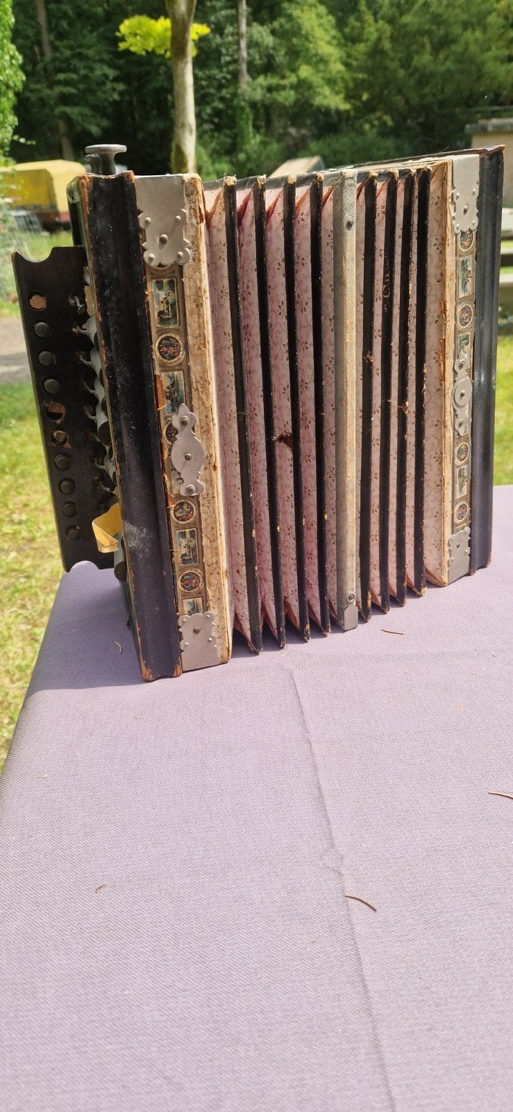 Antieke trekharmonica / accordeon - Decoratief item, Overige merken, Gebruikt, Overige formaten, Toetsaccordeon