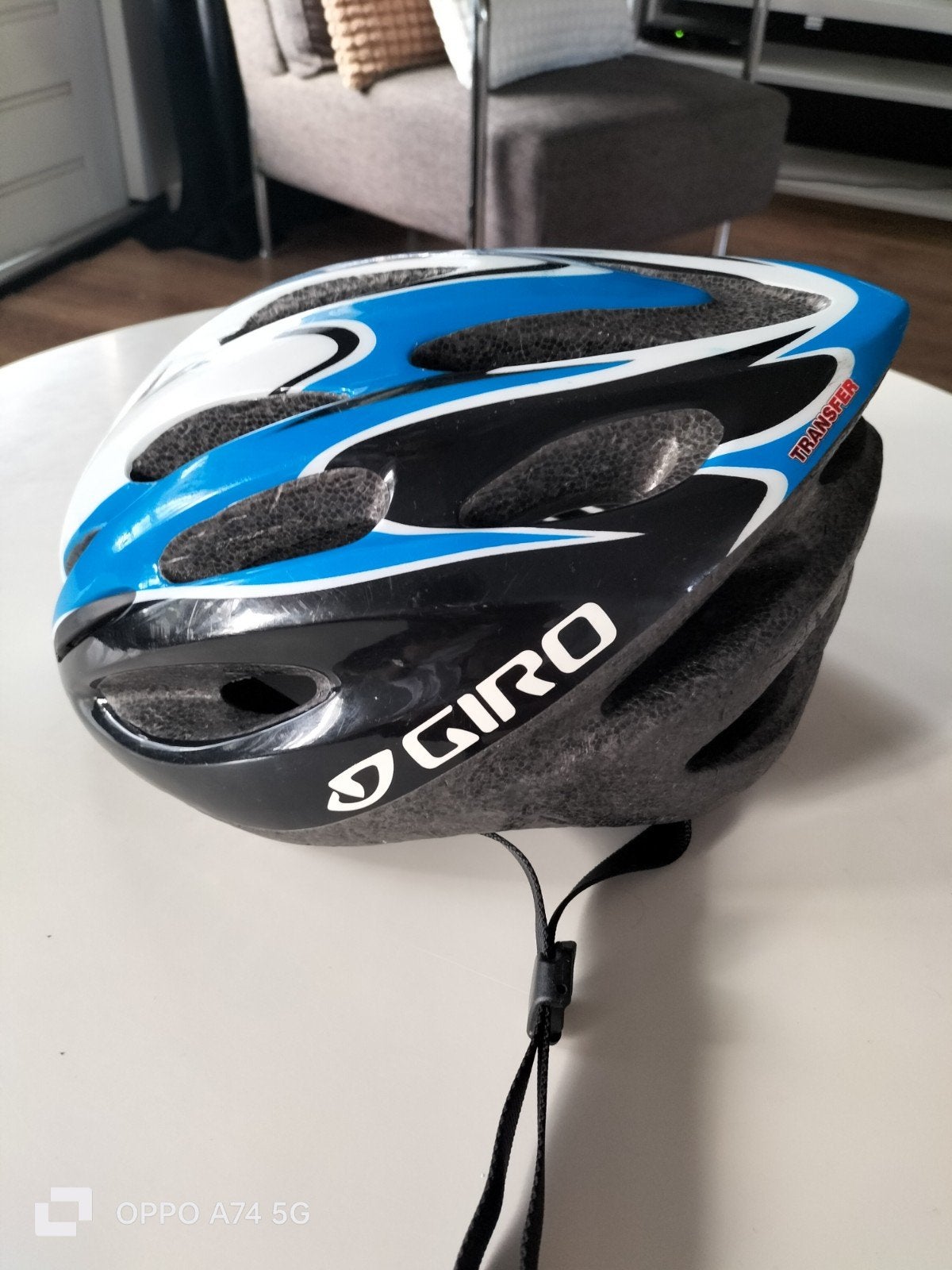 Giro Transfer fietshelm - Blauw/Zwart/Wit - Maat 50g, Gebruikt, Giro, Ophalen of Verzenden, L